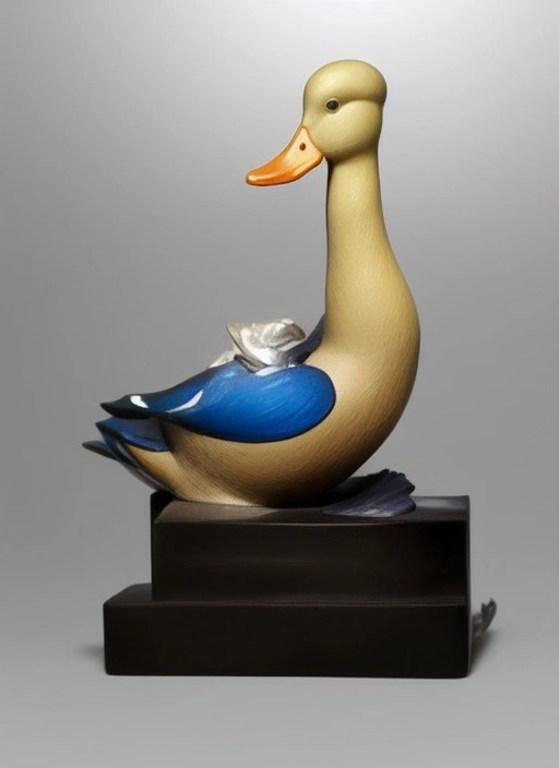 08434-618443512-a figurine of a duck sitting on a table with a dress on it body and a hat on his head, by René Lalique.webp